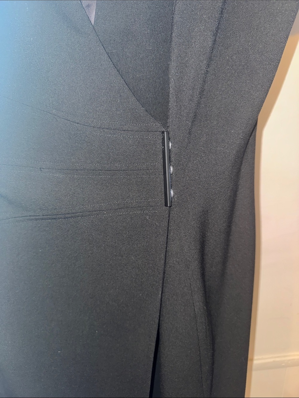 Calvin Klein Black Cap Sleeve Midi Wrap Dress Size 12 - Picture 4 of 10
